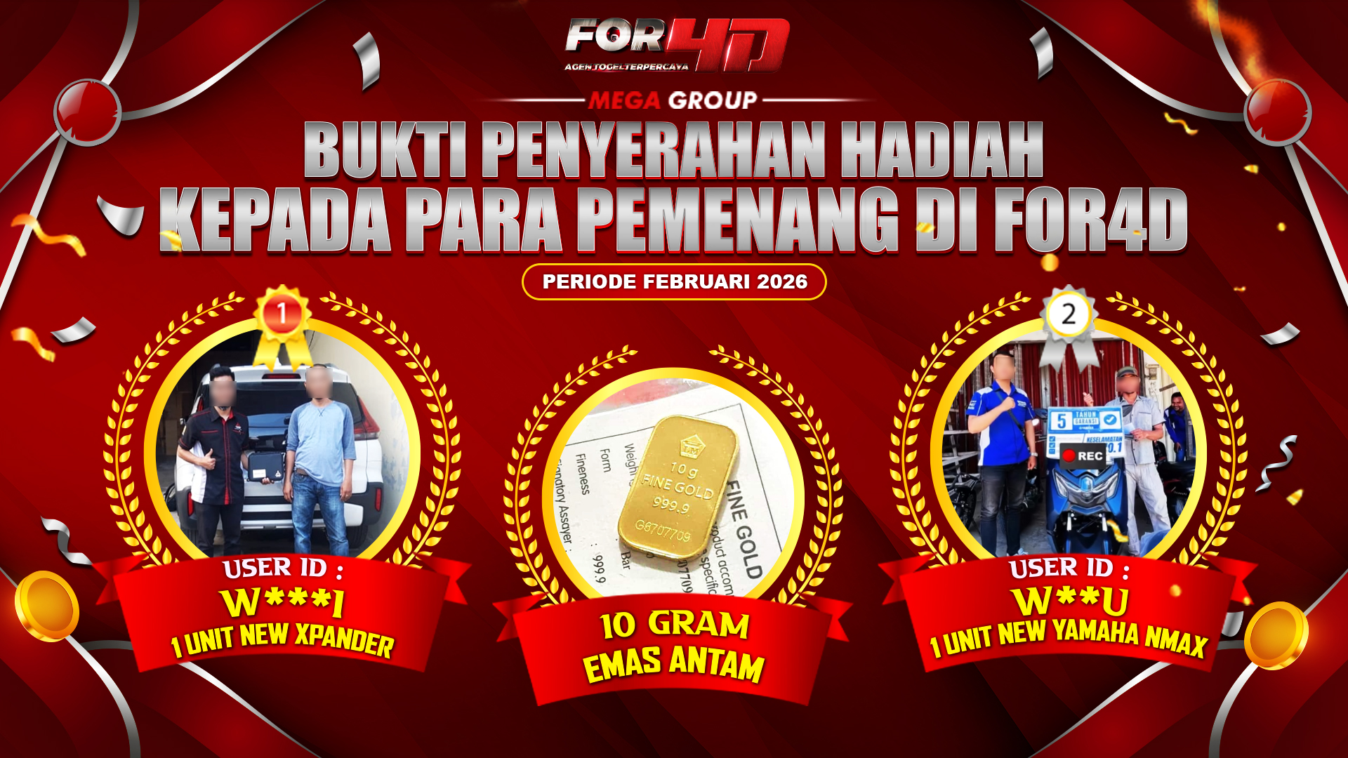 Selamat Kepada Member Setia FOR4D Sudah Memenangkan Satu Unit Mobil Pajero Sport