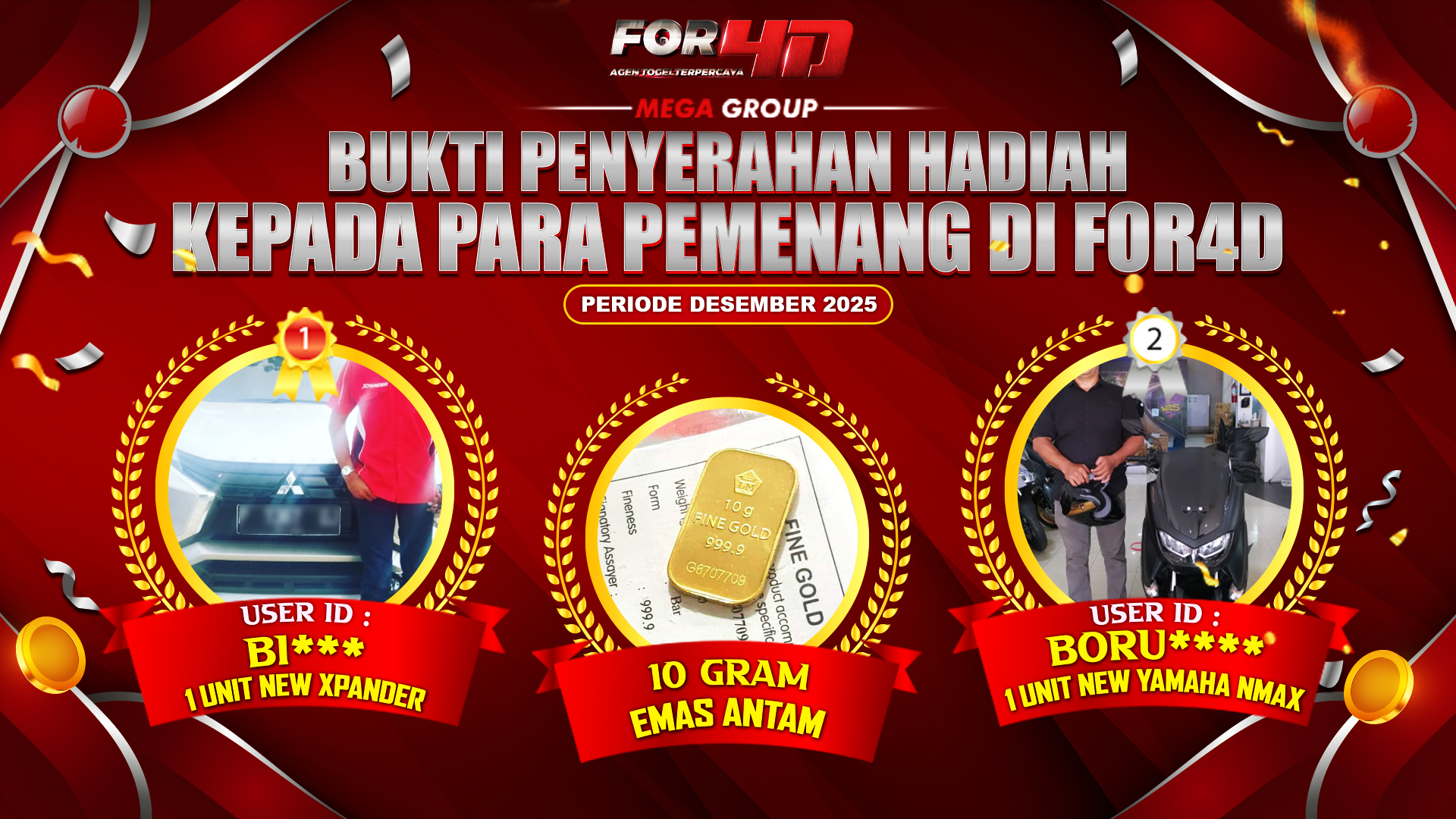 Selamat Kepada Member Setia FOR4D Sudah Memenangkan Satu Unit Mobil Pajero Sport