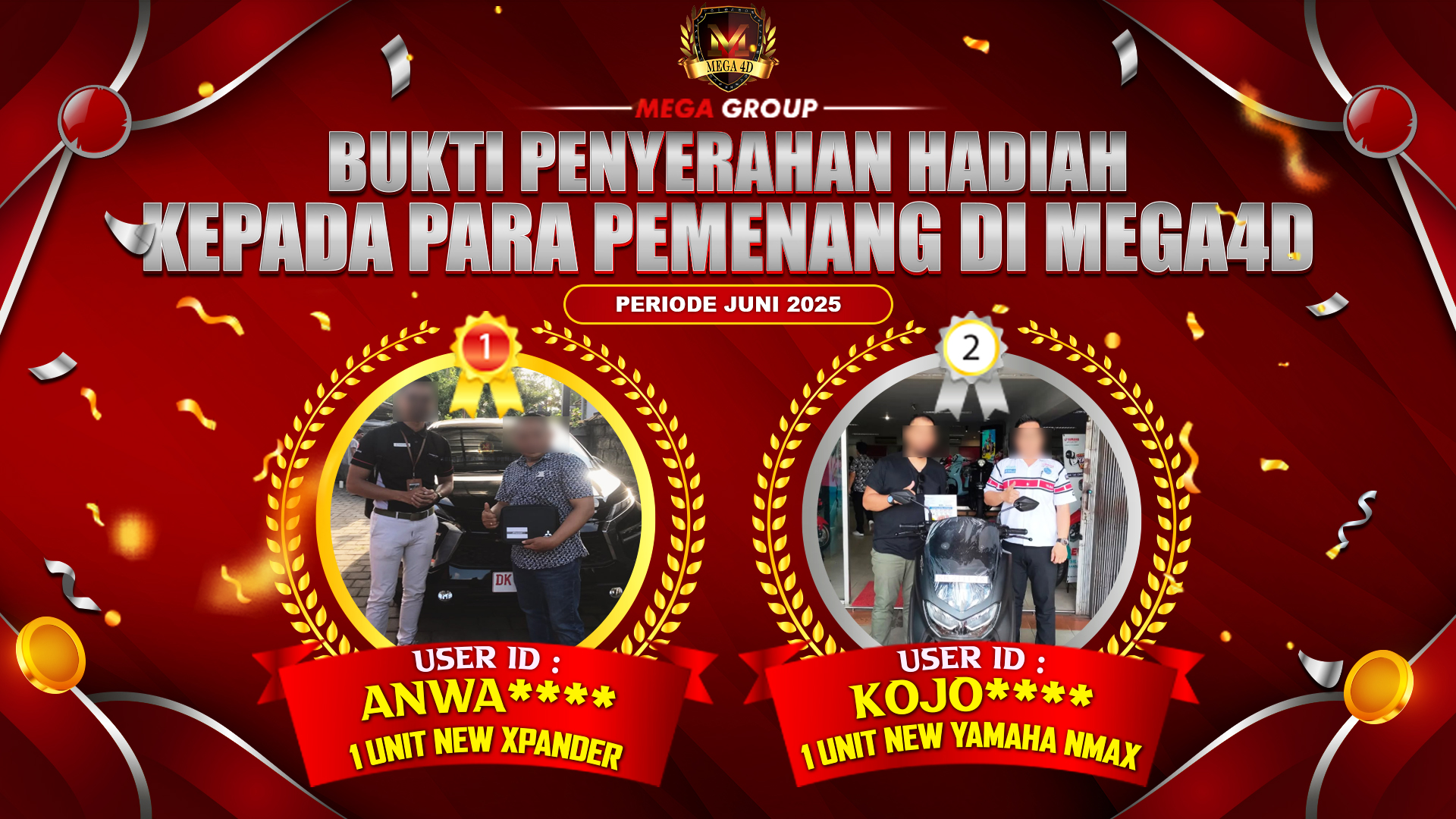 Selamat Kepada Member Setia MEGA4D Sudah Memenangkan Satu Unit Mobil New Xpander